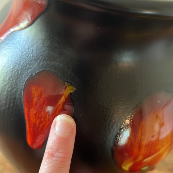 Poole Pottery England Galaxy Pattern Matte Black With Lava Glaze Large Vase. - Picture 11 of 14